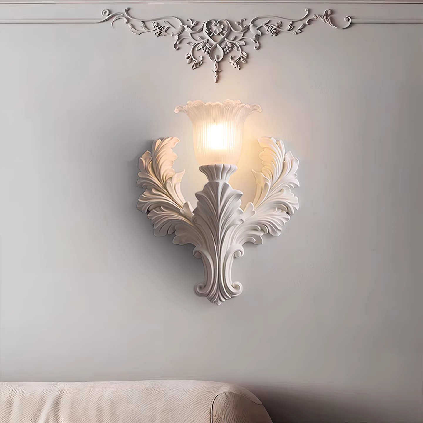 Home Improvement Background - Wandlamp gereedschap achtergrondmuur gesneden bloemlamp villa