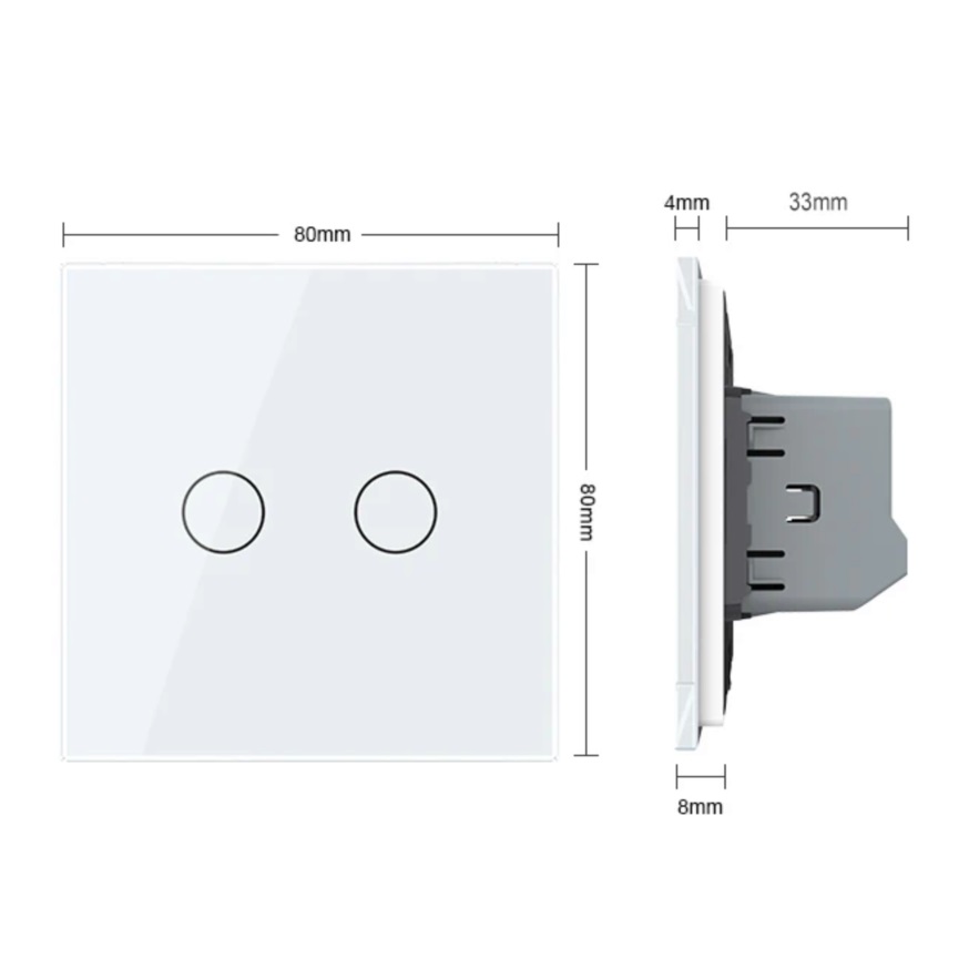 Home Improvement Years - LIVOLO EU-standaard aanraaksensor-wandschakelaar, 2-voudige 1-weg gevoelige
