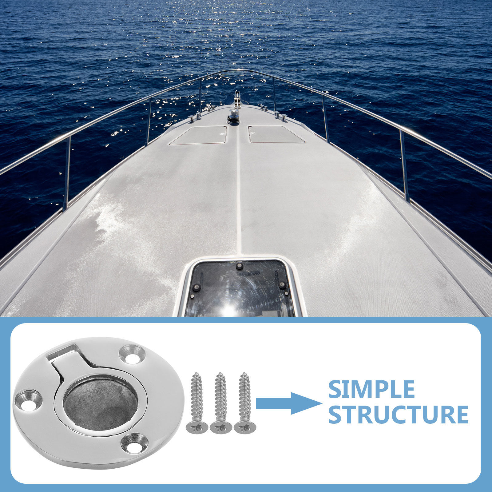 Ronde Flush Pull Latch RVS 316 - Deck Screw Stainless recensie en prijs