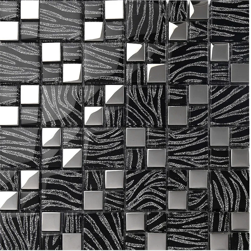 Luxe zwart zilver glasmozaïekt - Home Improvement Background recensie en prijs