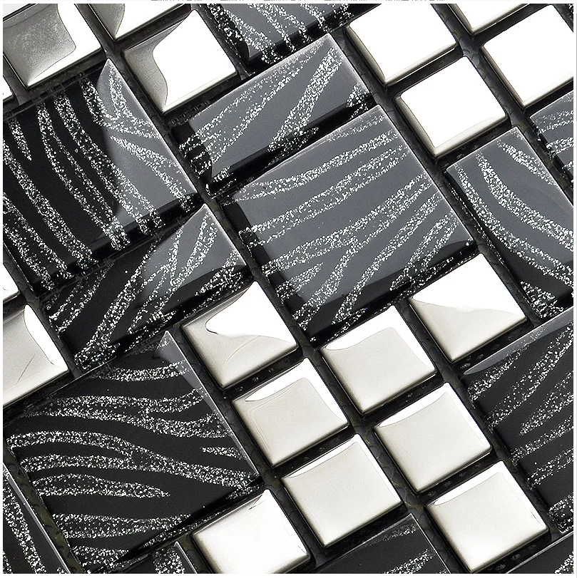 Luxe zwart zilver glasmozaïekt - Home Improvement Background recensie en prijs